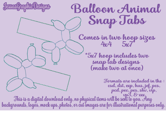 Balloon Animal Snap Tabs