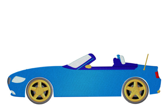 Cabrio Fast Car Embroidery Design