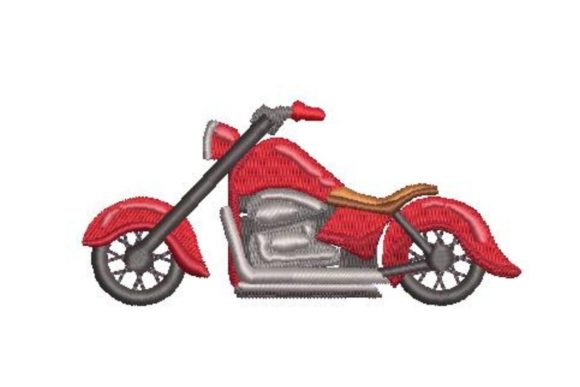 Chopper Motorcycle Embroidery Design