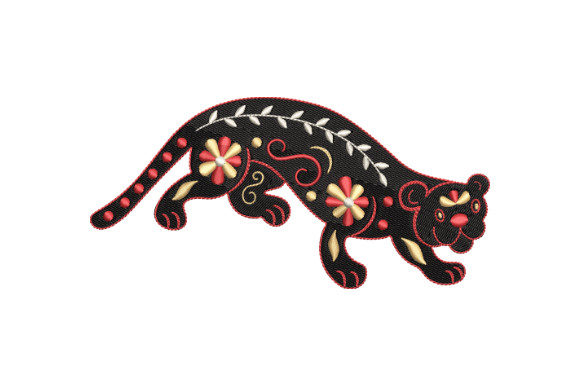 Flower Panther: A Charming Embroidery Design for Meaningful Gifts