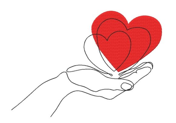 Heart in Hands Embroidery Design