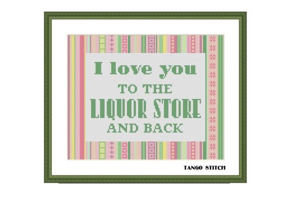 I Love You Funny Romantic Cross Stitch