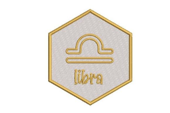 Libra Zodiac Sign Embroidery Design