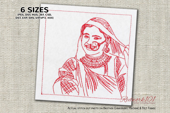 Rajasthani Woman Embroidery Design