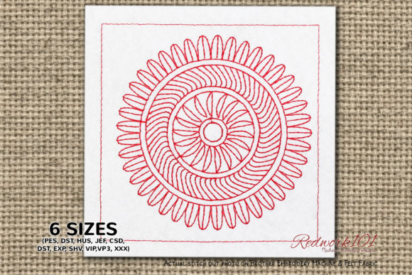 Round Mandala: A Craft Fair-Ready Redwork Star