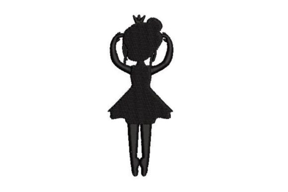 Silhouette of a Child Ballerina Embroidery Design
