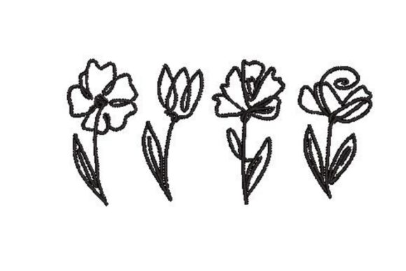 Single Line Flower Art