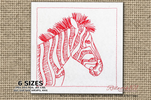 Zebra Head: A Wild, Wearable Redwork Statement